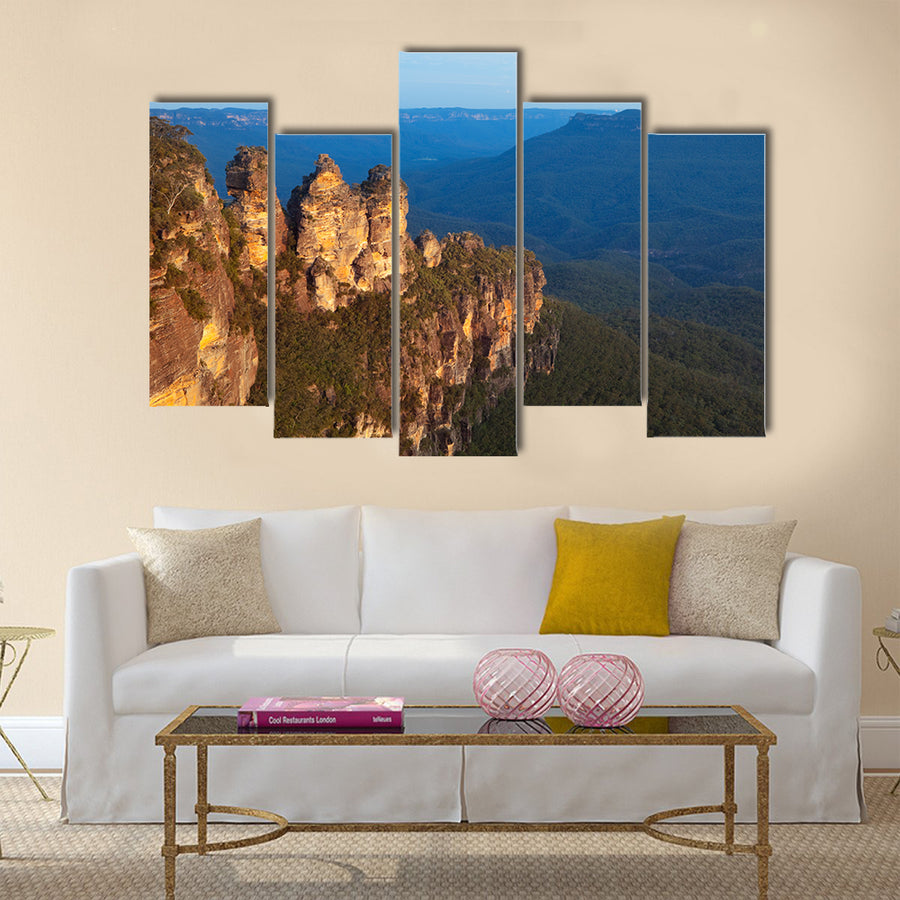 The Three Sisters rock formation in the Blue Mountains, New South Wales, multi panel canvas wall art