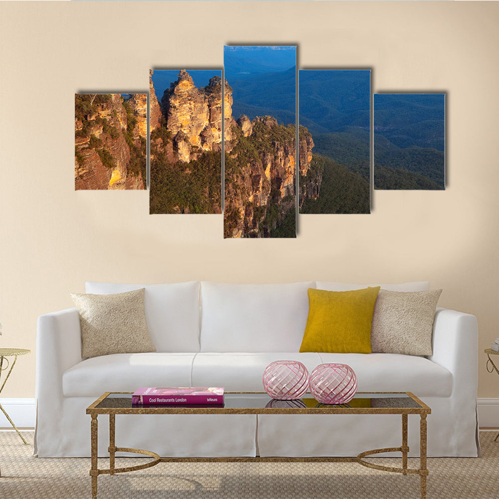 The Three Sisters rock formation in the Blue Mountains, New South Wales, multi panel canvas wall art