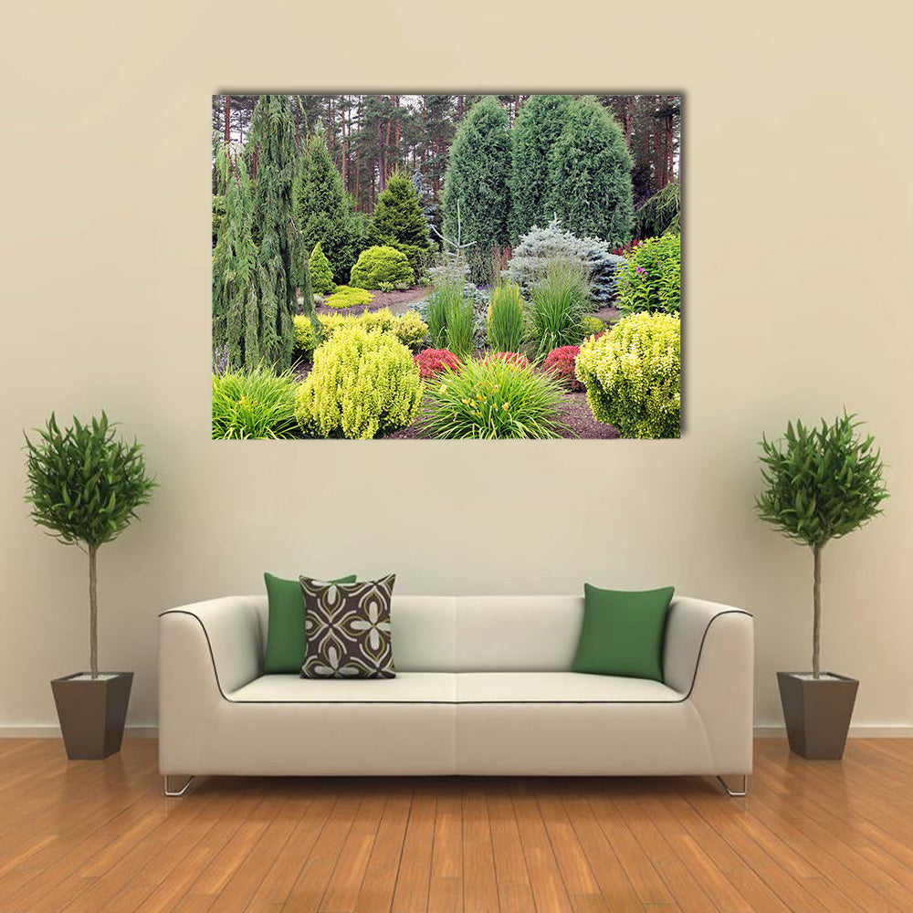 A Garden Designed With The Conglomeration Of The Varying plants, Multi Panel Canvas Wall Art