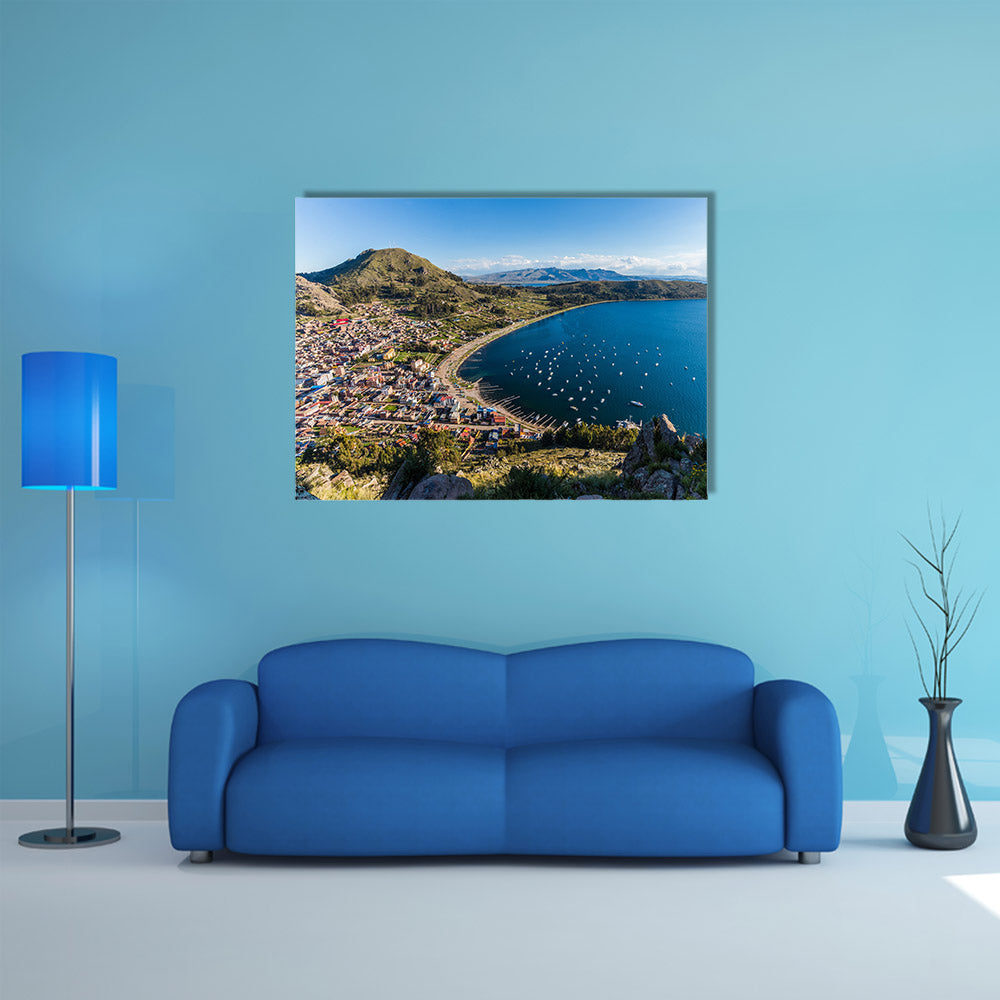 Lake Titicaca at the border of Bolivia and Peru Multi Panel Canvas Wall Art