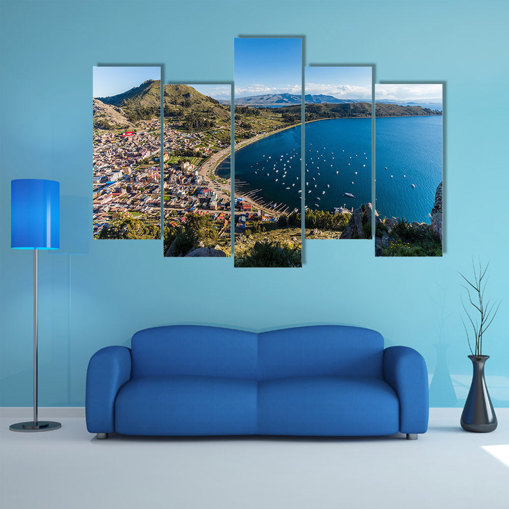 Lake Titicaca at the border of Bolivia and Peru Multi Panel Canvas Wall Art