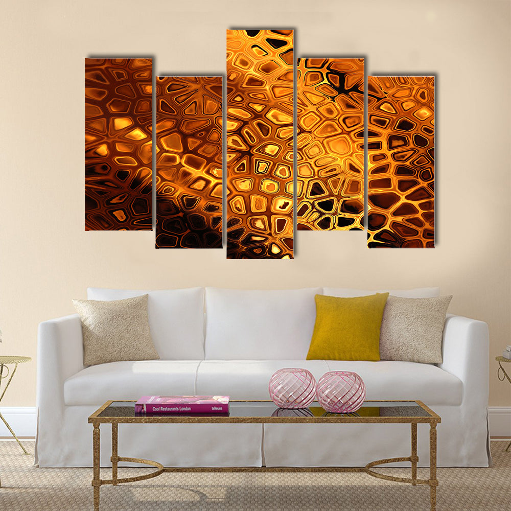 Abstract hot fire peacock feather on dark background Multi panel canvas wall art