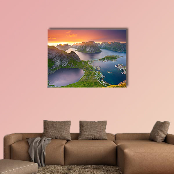 View from Reinebringen at Lofoten Islands, located wall art