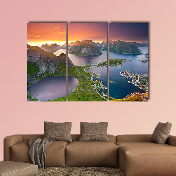 View from Reinebringen at Lofoten Islands, located wall art