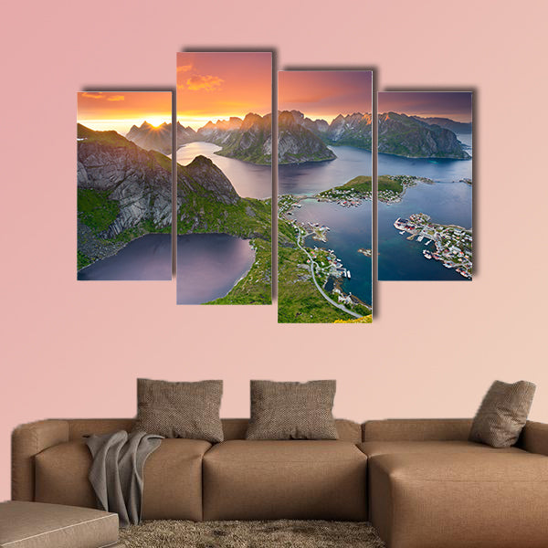 View from Reinebringen at Lofoten Islands, located wall art