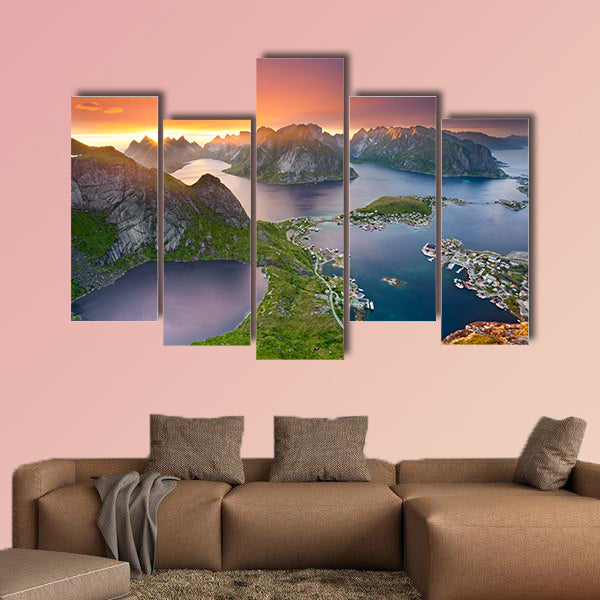 View from Reinebringen at Lofoten Islands, located wall art