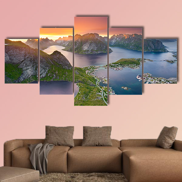 View from Reinebringen at Lofoten Islands, located wall art