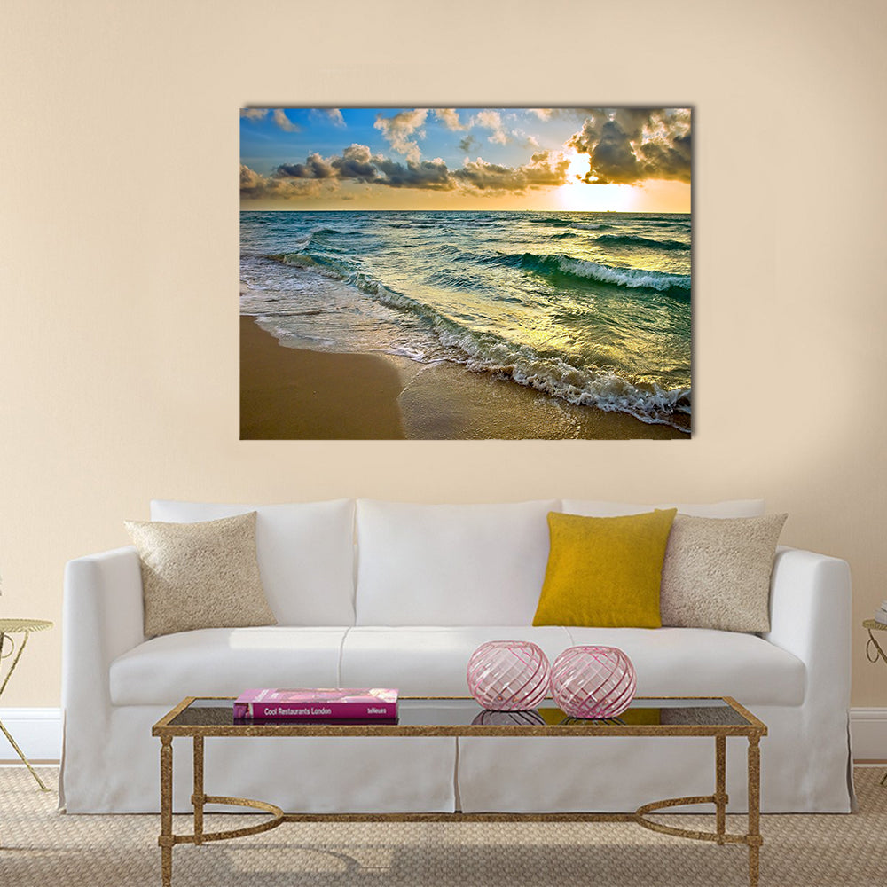 Sunrise, Atlantic ocean coast, FL USA Multi Panel Canvas Wall Art