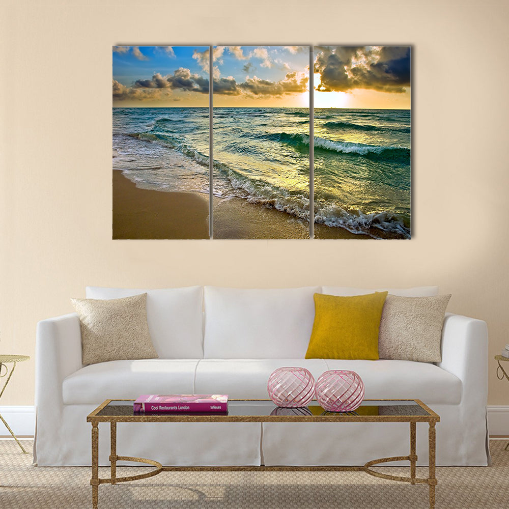 Sunrise, Atlantic ocean coast, FL USA Multi Panel Canvas Wall Art