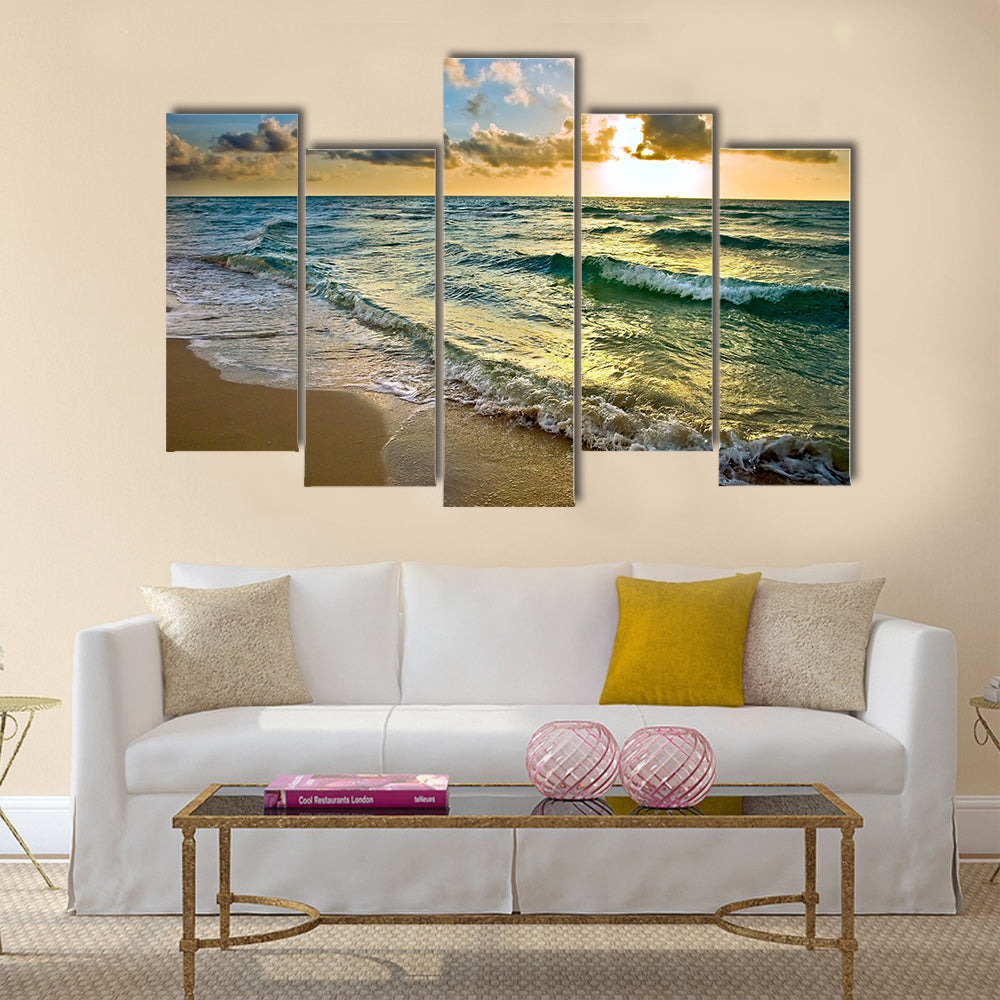 Sunrise, Atlantic ocean coast, FL USA Multi Panel Canvas Wall Art