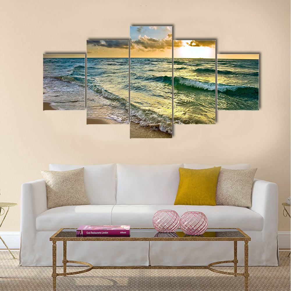 Sunrise, Atlantic ocean coast, FL USA Multi Panel Canvas Wall Art
