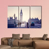 Westminster Bridge at sunset, London, UK multi panel canvas wall art