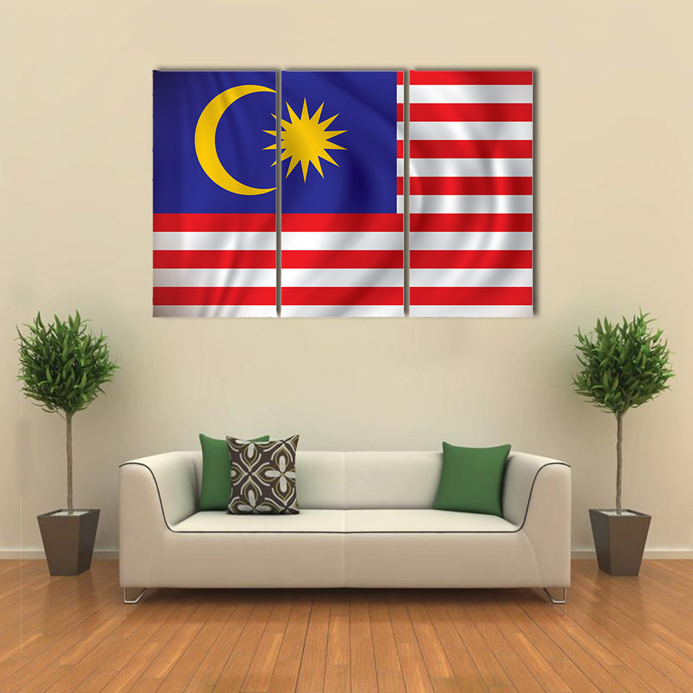 The Vector Illustration Of The Flag Of The Malaysia, Multi Panel Canvas Wall Art
