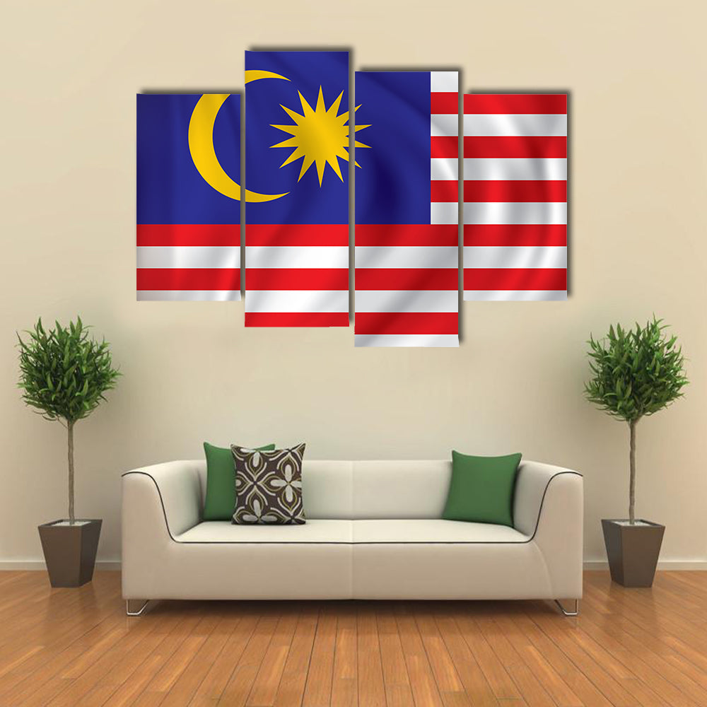 The Vector Illustration Of The Flag Of The Malaysia, Multi Panel Canvas Wall Art