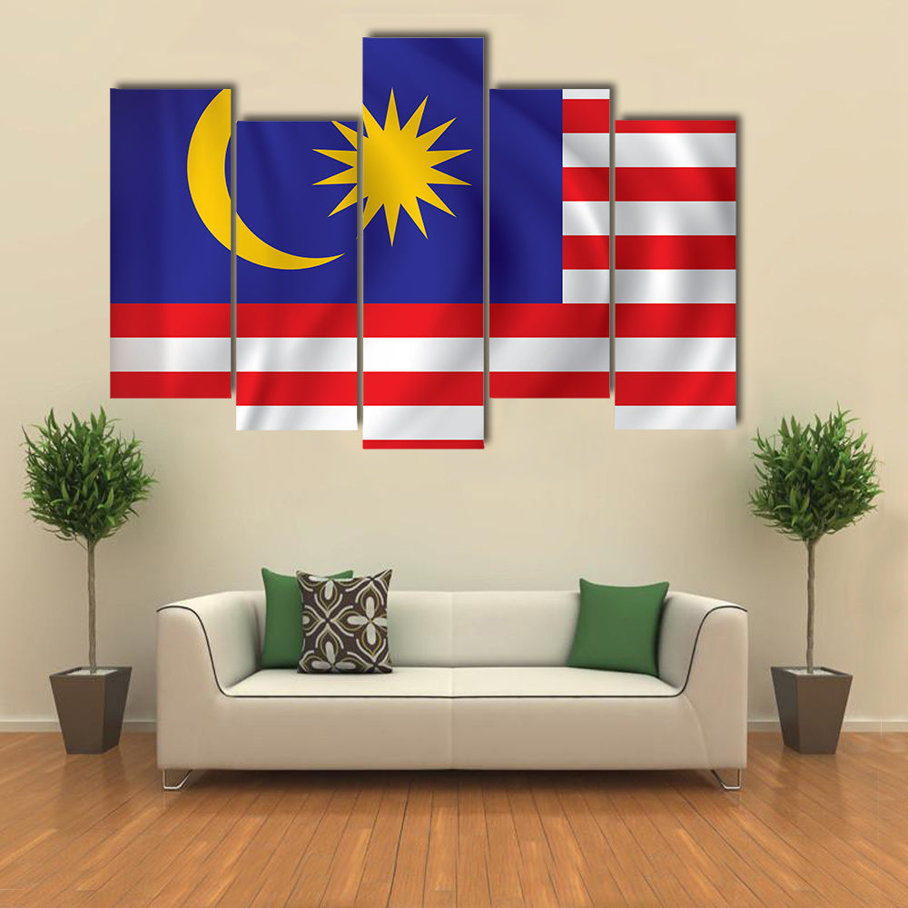 The Vector Illustration Of The Flag Of The Malaysia, Multi Panel Canvas Wall Art