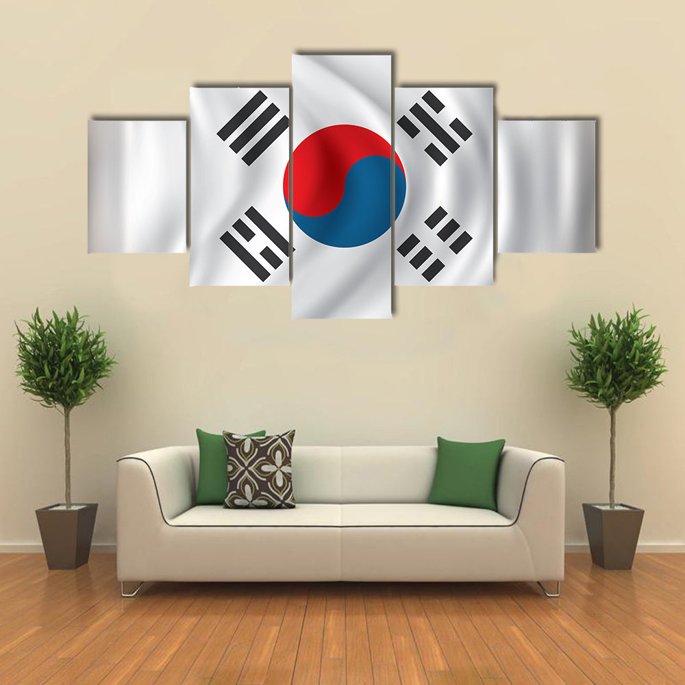 Flag of South Korea - vector illustration Multi panel canvas wall art