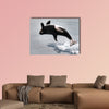  Killer whale jumping out of the water multi panel canvas wall art