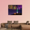 Seoul tower and firework in Korea multi panel canvas wall art