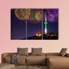 Seoul tower and firework in Korea multi panel canvas wall art