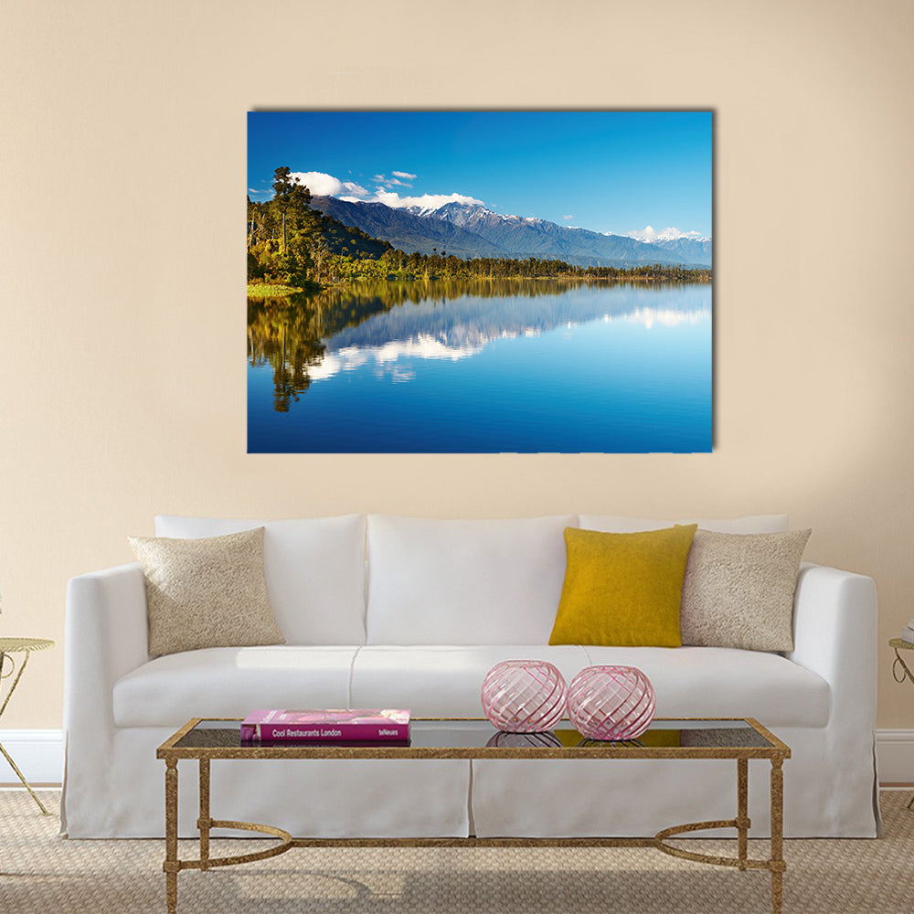 Beautiful lake, New Zealand, Southern Alps Multi panel canvas wall art