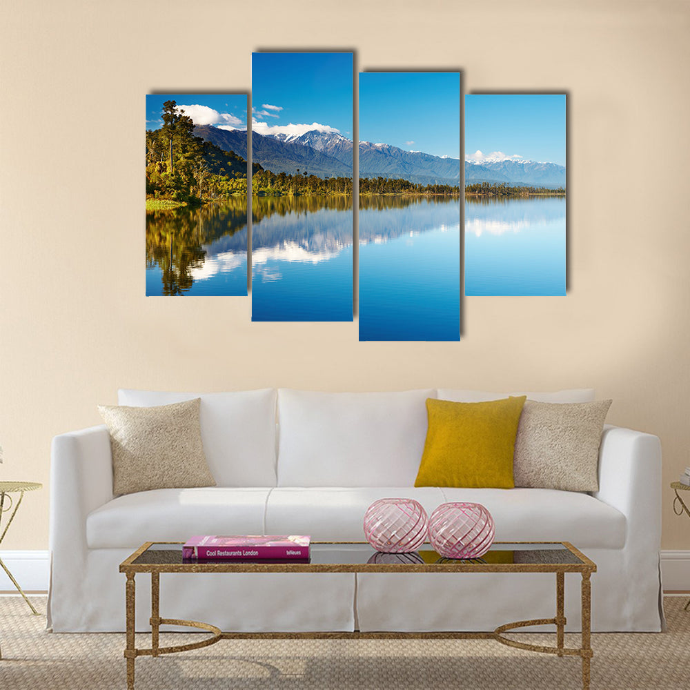 Beautiful lake, New Zealand, Southern Alps Multi panel canvas wall art