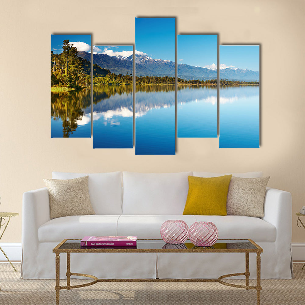 Beautiful lake, New Zealand, Southern Alps Multi panel canvas wall art