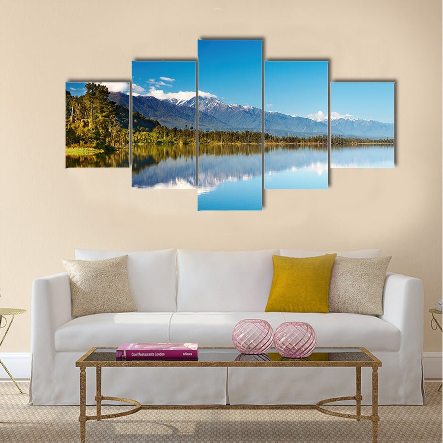 Beautiful lake, New Zealand, Southern Alps Multi panel canvas wall art