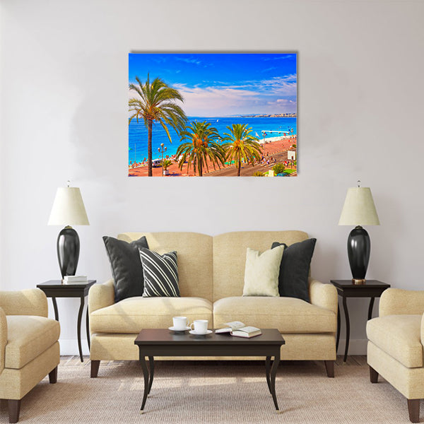 Promenade d Anglais (English promenade) in Nice, France Multi Panel Canvas Wall Art