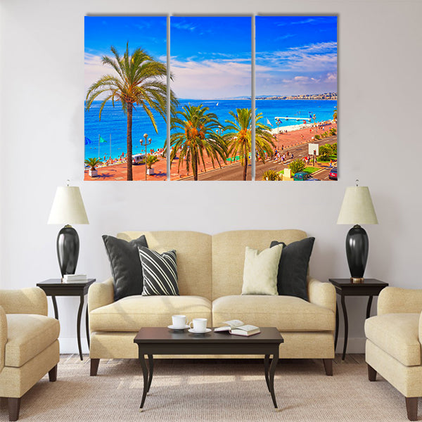 Promenade d Anglais (English promenade) in Nice, France Multi Panel Canvas Wall Art