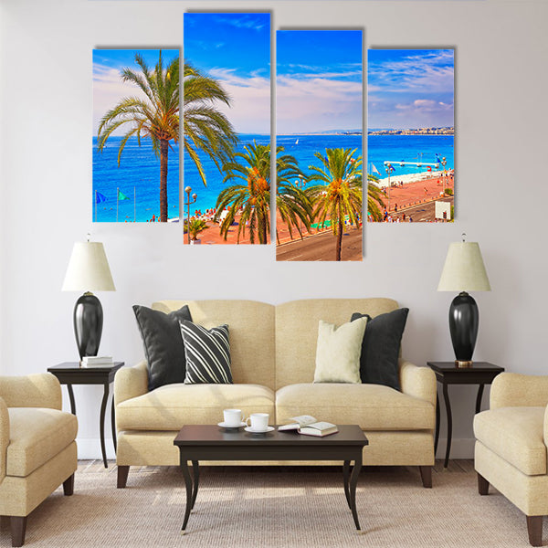 Promenade d Anglais (English promenade) in Nice, France Multi Panel Canvas Wall Art