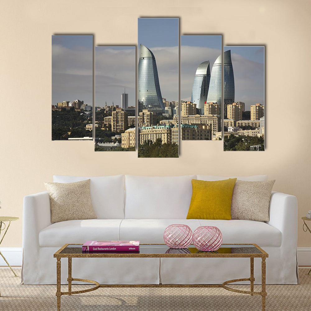 Seafront in Baku Azerbaijan Multi panel canvas wall art