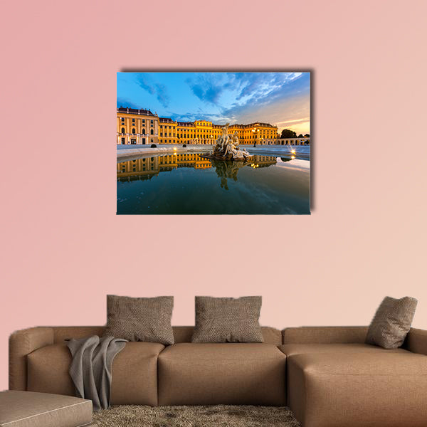 Schonbrunn Palace Vienna Austria at dusk multi panel canvas wall art