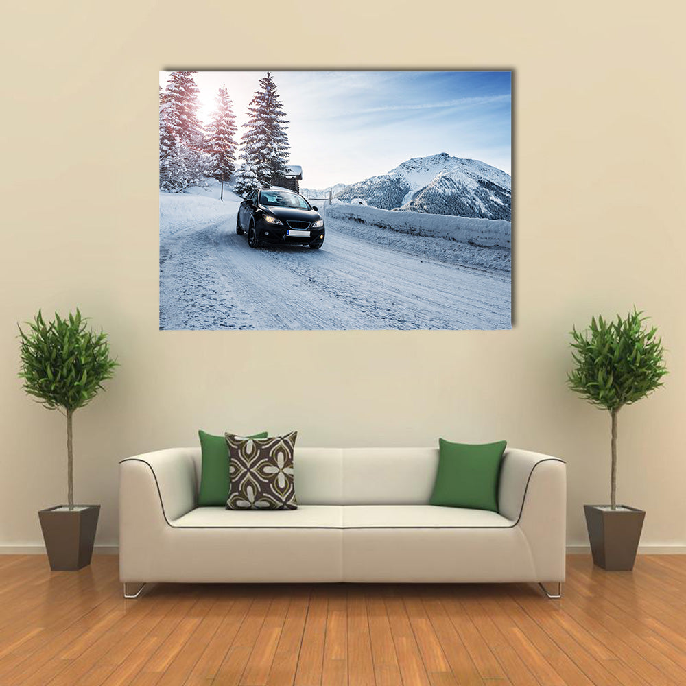 Winter landscape in the Alps Multi panel canvas wall art