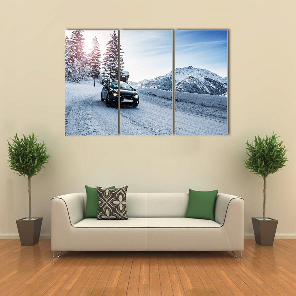 Winter landscape in the Alps Multi panel canvas wall art
