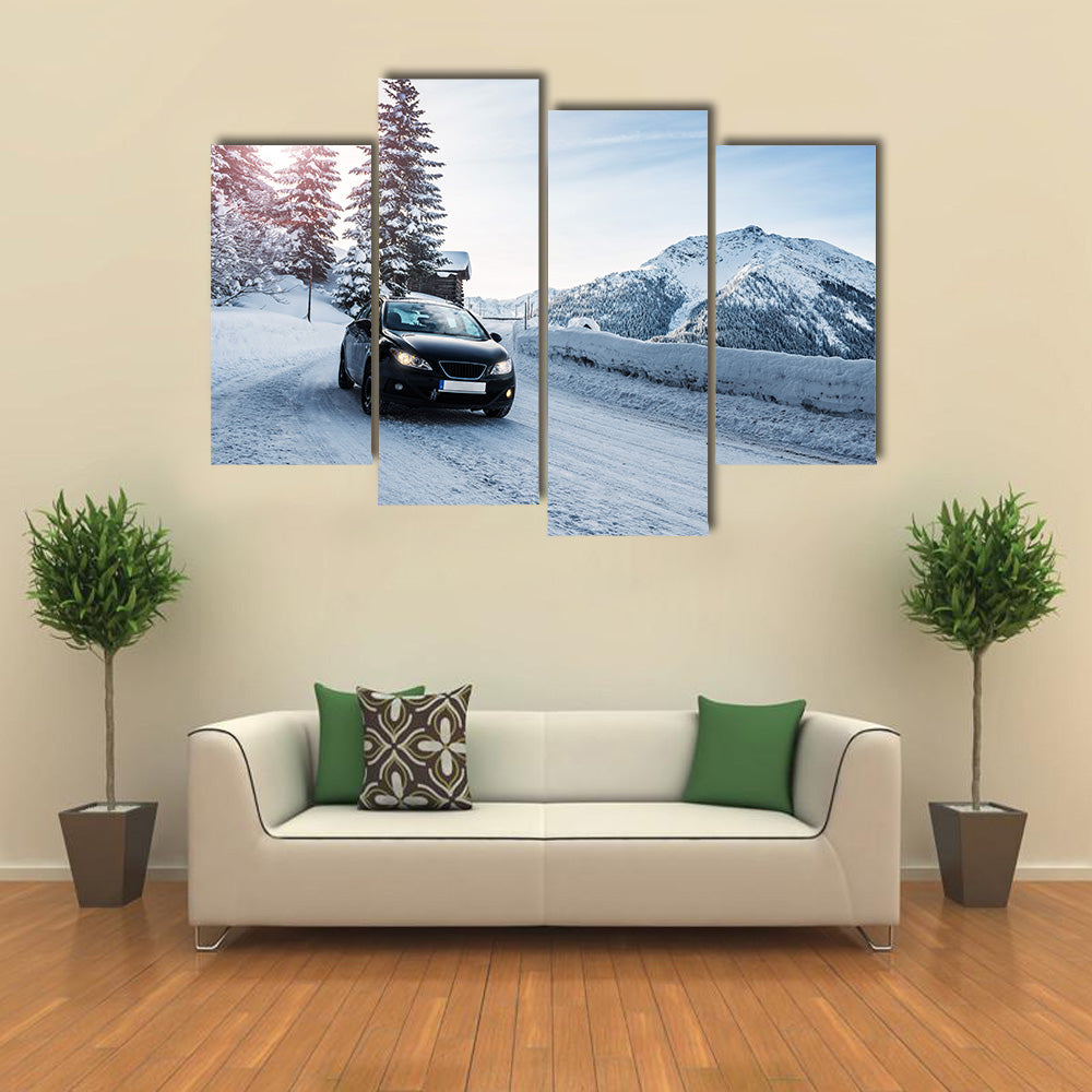 Winter landscape in the Alps Multi panel canvas wall art