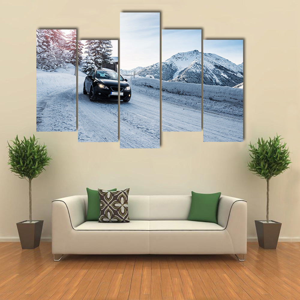 Winter landscape in the Alps Multi panel canvas wall art
