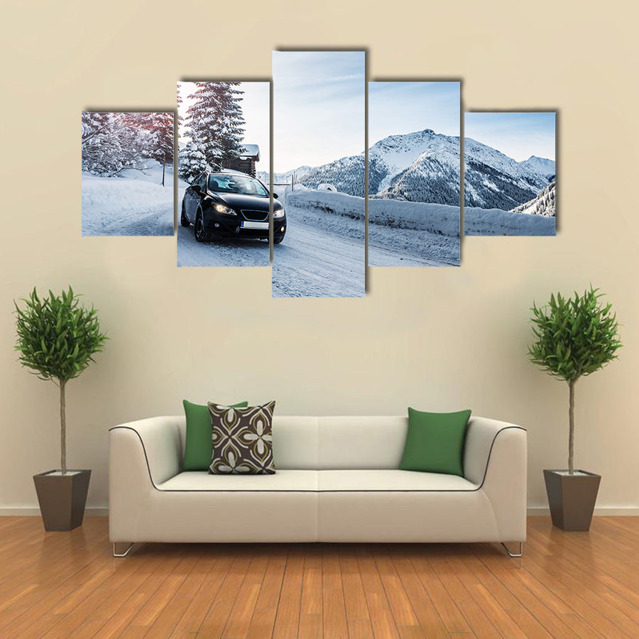 Winter landscape in the Alps Multi panel canvas wall art