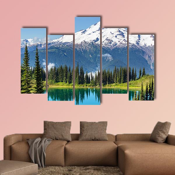 Image lake and Glacier Peak in Washington, USA Multi panel canvas wall art