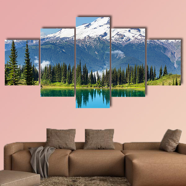 Image lake and Glacier Peak in Washington, USA Multi panel canvas wall art