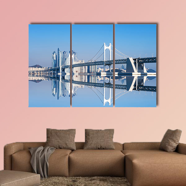 Gwangan Bridge and Haeundae in Busan, South Korea multi panel canvas wall art