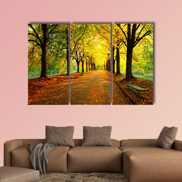 Autumn in City Park, multi panel canvas wall art