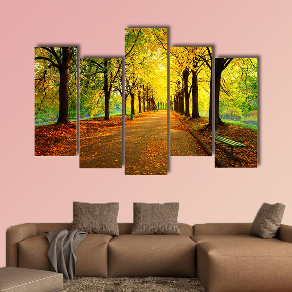 Autumn in City Park, multi panel canvas wall art