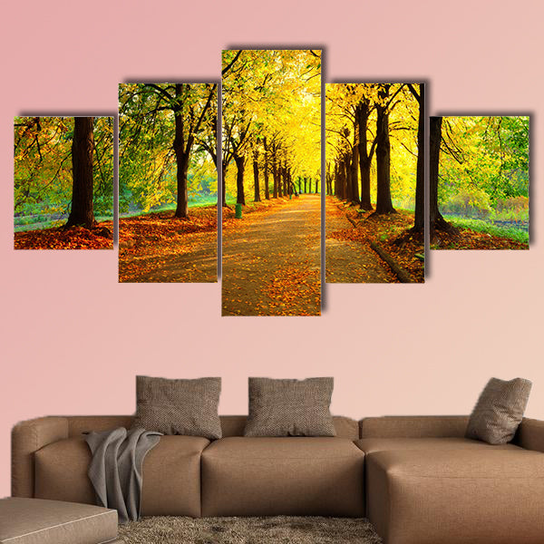 Autumn in City Park, multi panel canvas wall art