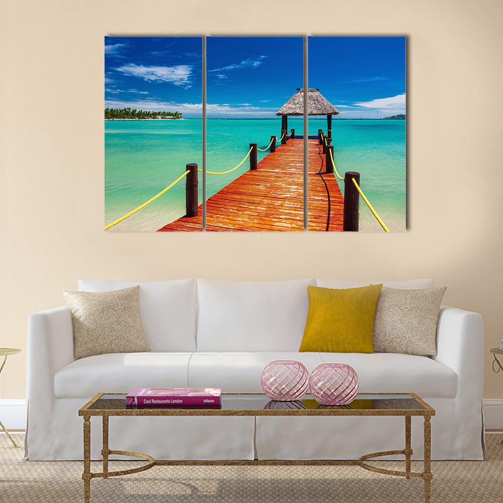 tropical ocean on Fiji Island multi panel canvas wall art