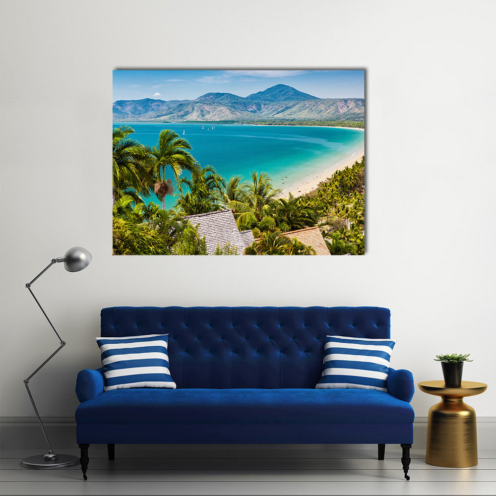 Port Douglas beach and ocean on sunny day, Queensland, Australia multi panel canvas wall art