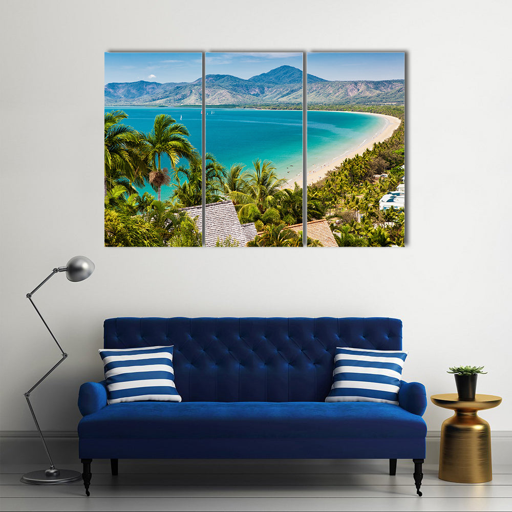 Port Douglas beach and ocean on sunny day, Queensland, Australia multi panel canvas wall art