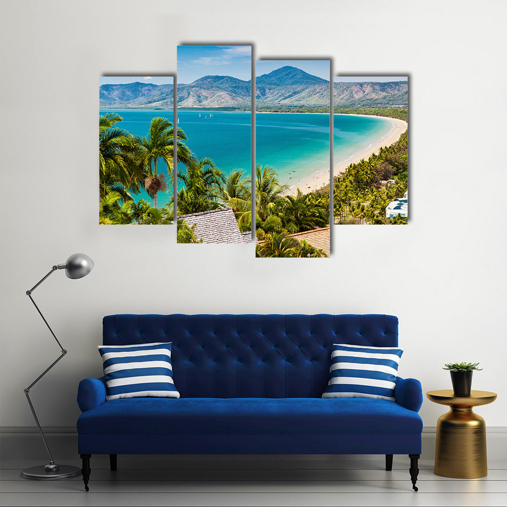 Port Douglas beach and ocean on sunny day, Queensland, Australia multi panel canvas wall art
