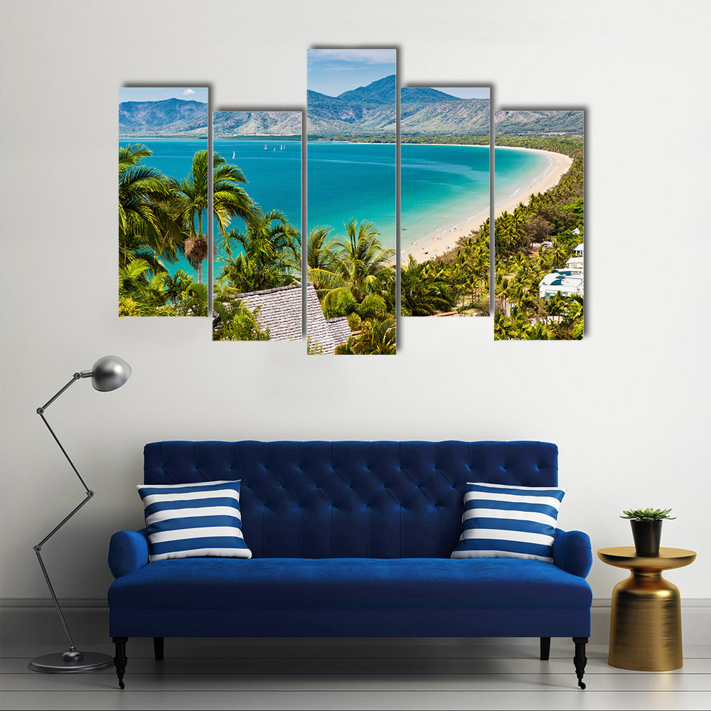 Port Douglas beach and ocean on sunny day, Queensland, Australia multi panel canvas wall art