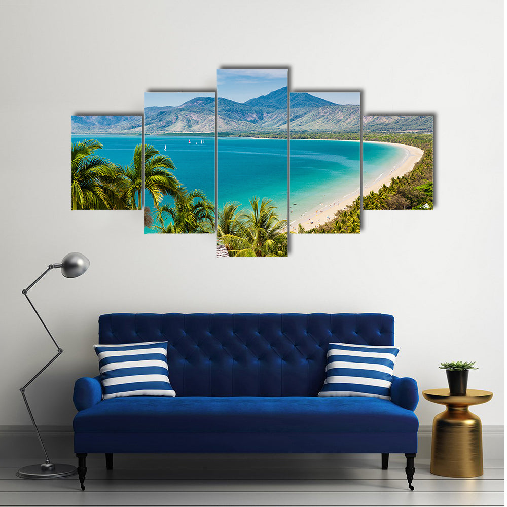Port Douglas beach and ocean on sunny day, Queensland, Australia multi panel canvas wall art