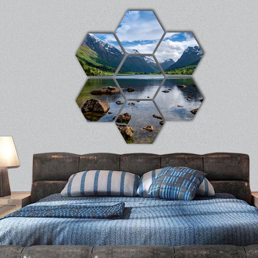 Nature Norway natural landscape hexagonal canvas wall art
